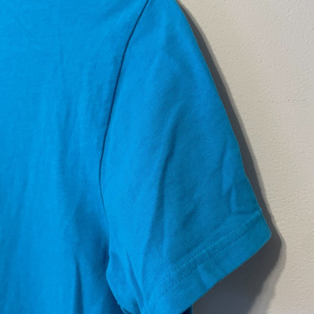 Hollister Men’s Large Aqua Blue Front Logo Short Sleeve Soft Tee Shirt Top - Picture 14 of 16
